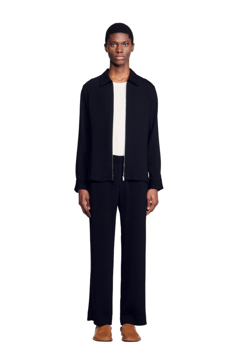 SANDRO Pleated shirt, Main, color, Black