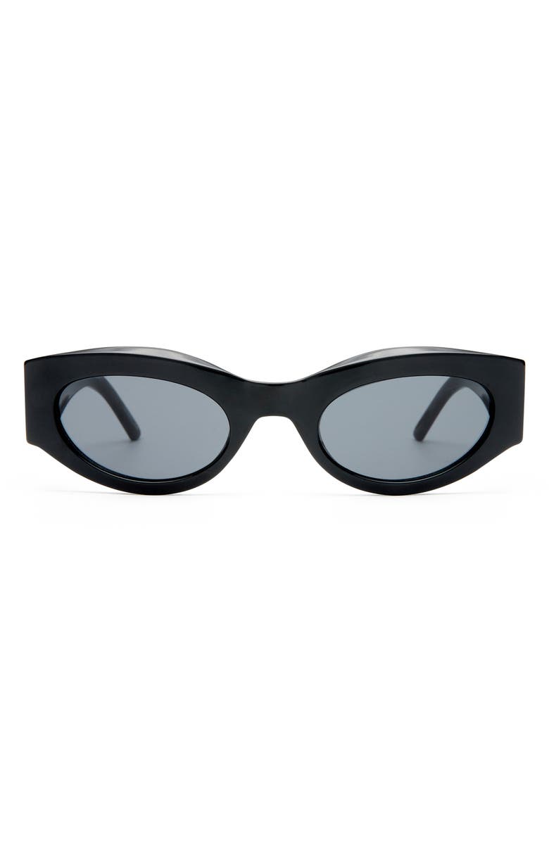 Le Specs Body Bumpin' II 50mm Oval Sunglasses, Main, color, Black