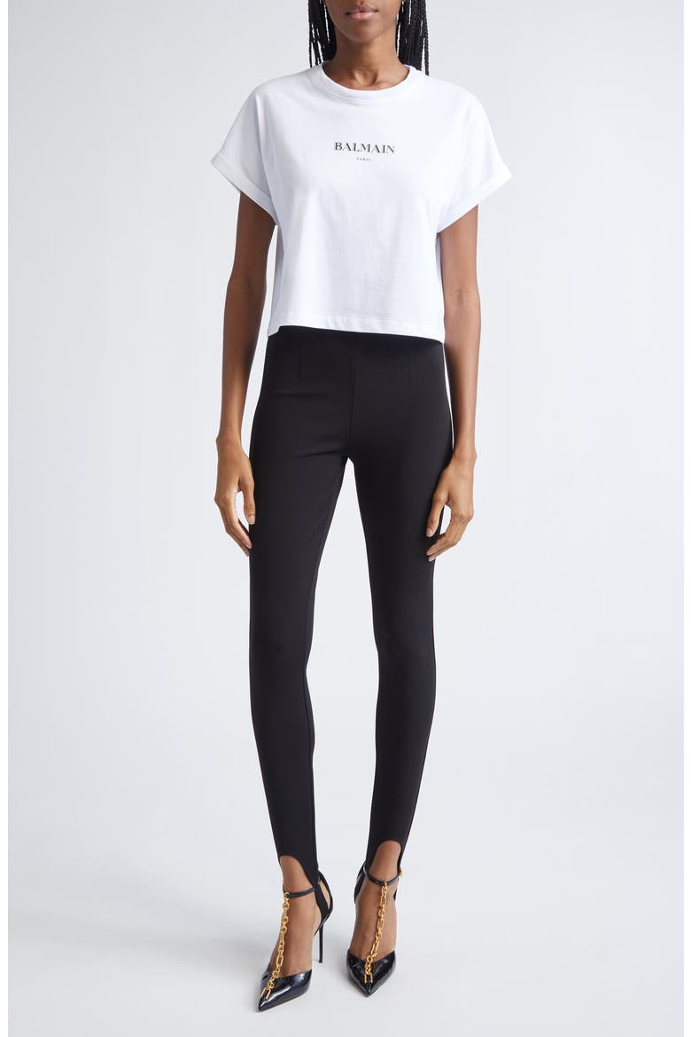 Zip Jersey Stirrup Leggings, Alternate, color, BLACK