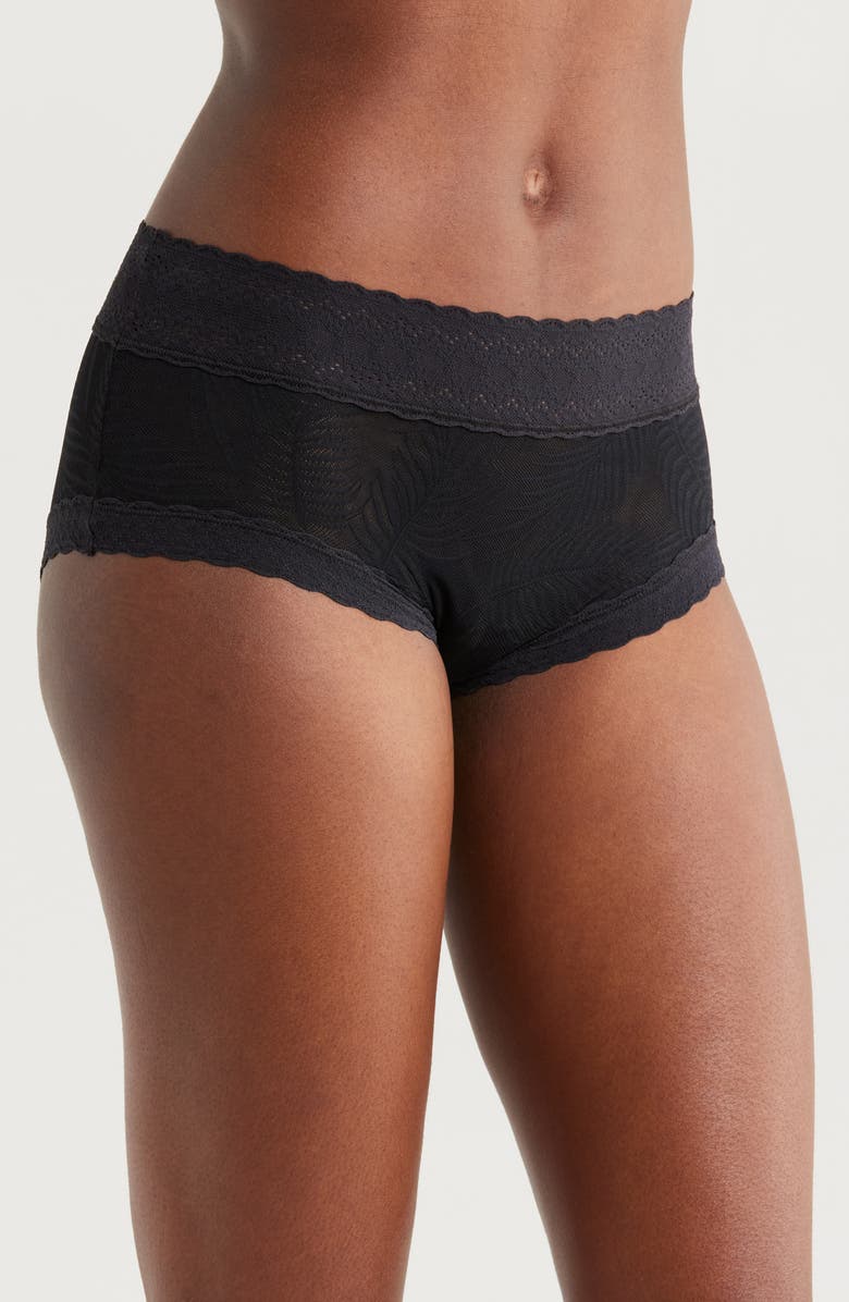 MeUndies Allover Lace Hipster Briefs, Alternate, color, Black Feather