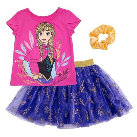 Princess T-Shirt and Tutu Skirt Set with Scrunchie