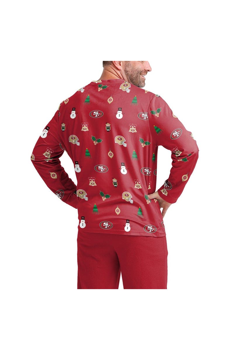 FOCO Men's FOCO Scarlet San Francisco 49ers Holiday Repeat Long Sleeve T-Shirt, Alternate, color, 
