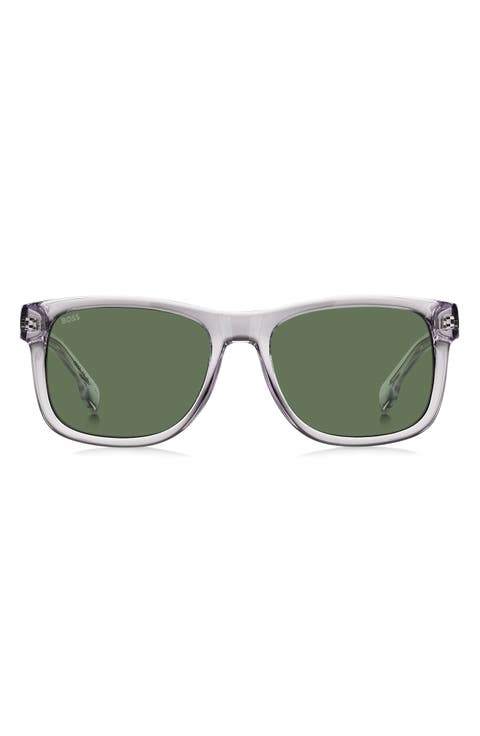 1568 55mm Polarized Gradient Rectangular Sunglasses