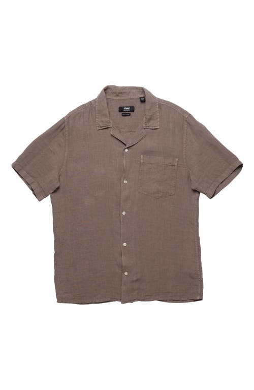 Mavi Jeans Linen Camp Shirt In Brindle