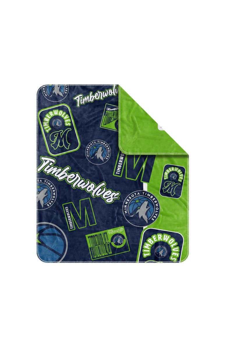 LOGO BRANDS Minnesota Timberwolves 50" x 60" Dream Weave Throw Blanket, Alternate, color, Navy