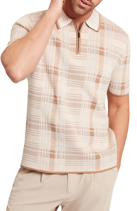 Halpirt Check Quarter Zip Polo