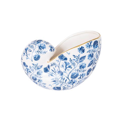 Chinoiserie Nautilus Shell Decorative Novelty Shaped Container
