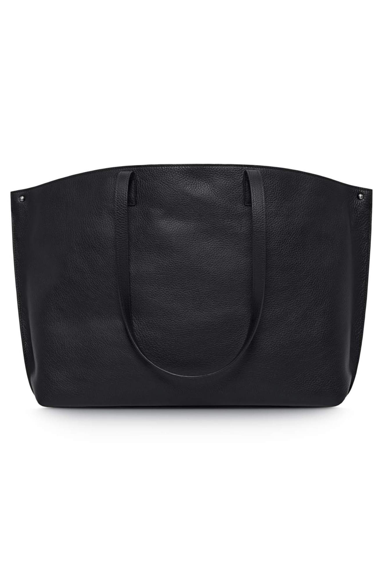 Akris 'Ai Medium Shoulder Tote' Leather Shoulder Tote, Alternate, color, Black