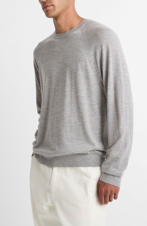 Vince Merino Wool & Cashmere Crewneck Sweater In Gray