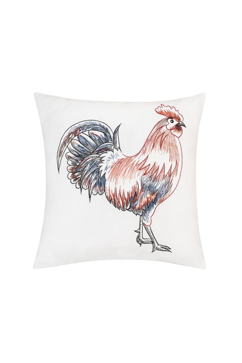 Rooster Strut Indoor/Outdoor Accent Throw Pillow 18" x 18", Main, color, Red