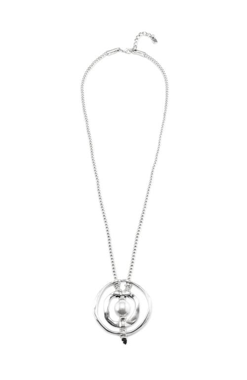Unode50 Unode 50 Sterling Silver Mother Of Pearl Pendant Necklace In Metallic