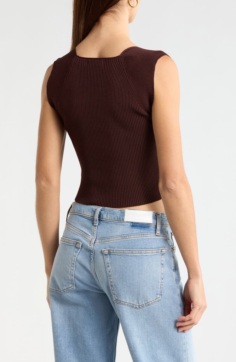 NSR Sweetheart Sleeveless Sweater Top, Alternate, color, Brown