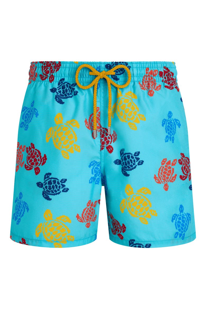 Men's Ronde Des Tortues Tricot Swim Shorts, Alternate, color, BLEU LAZULI