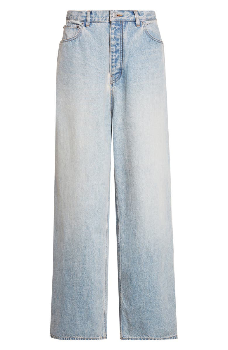 Balenciaga Baggy Straight Leg Jeans, Alternate, color, Light Indigo/ Madder