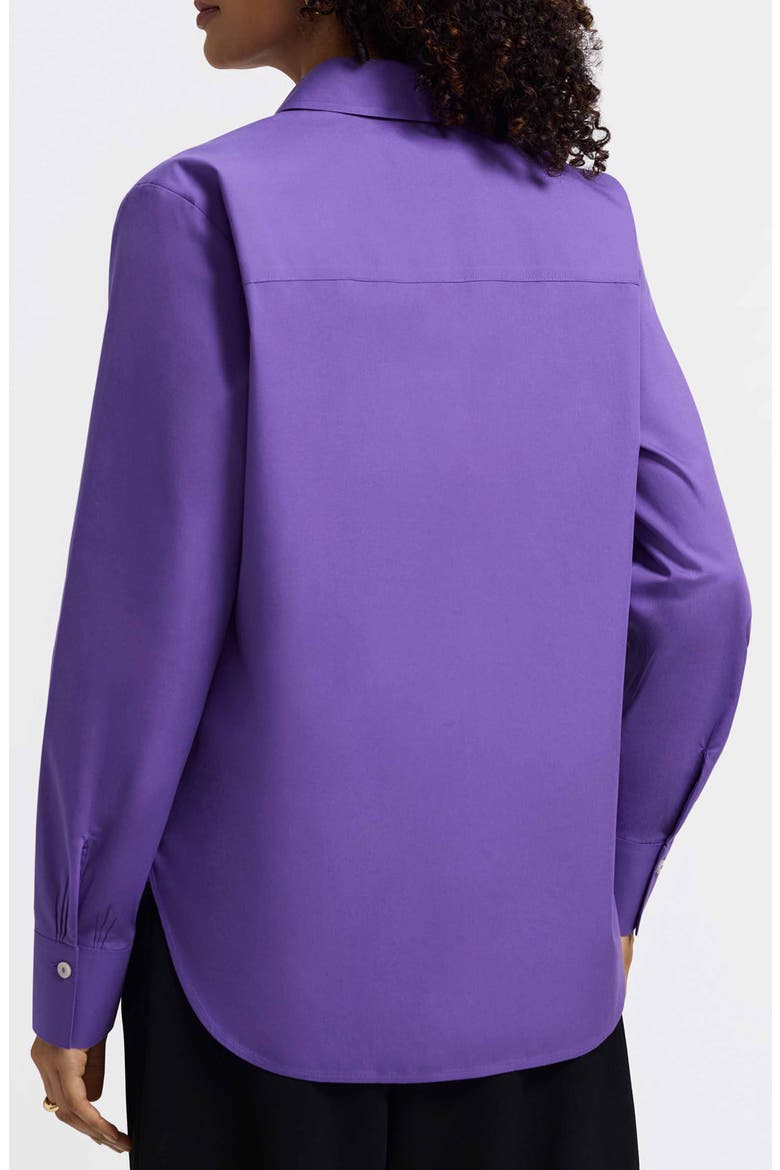 Meghan Solid Cotton Button-Up Shirt, Alternate, color, ROYAL PURP
