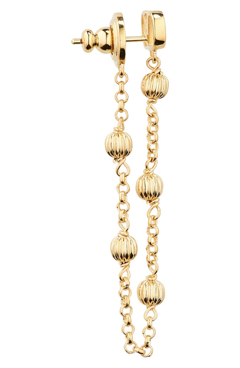 Valentino Garavani VLOGO Chain Front/Back Earrings, Alternate, color, Gold