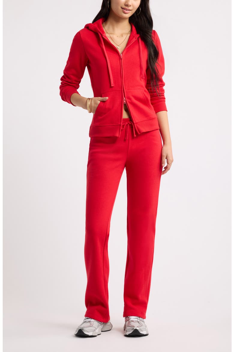 Slim Fleece Full Zip Hoodie, Alternate, color, RED PEPPER