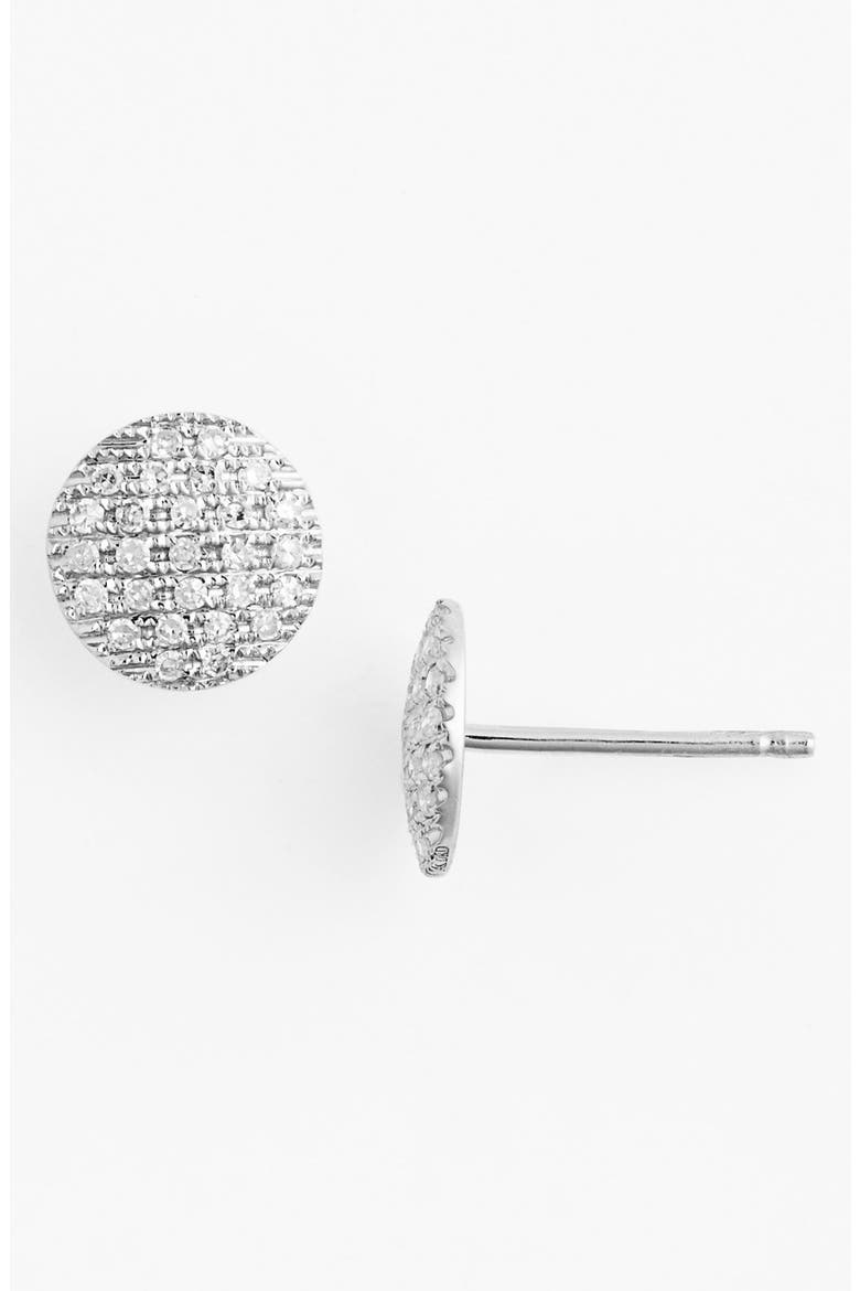 'Lauren Joy' Diamond Disc Stud Earrings, Main, color, WHITE GOLD