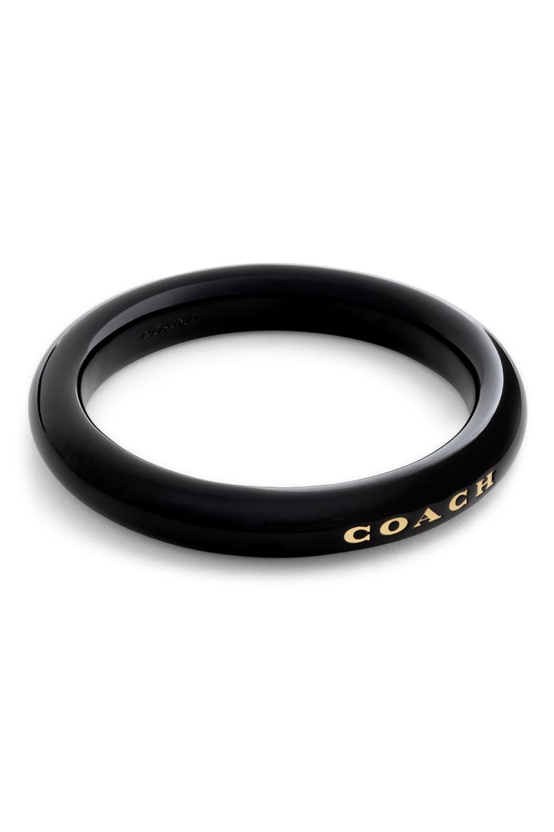 Logo Resin Bangle, Main, color, BLACK/ GOLD