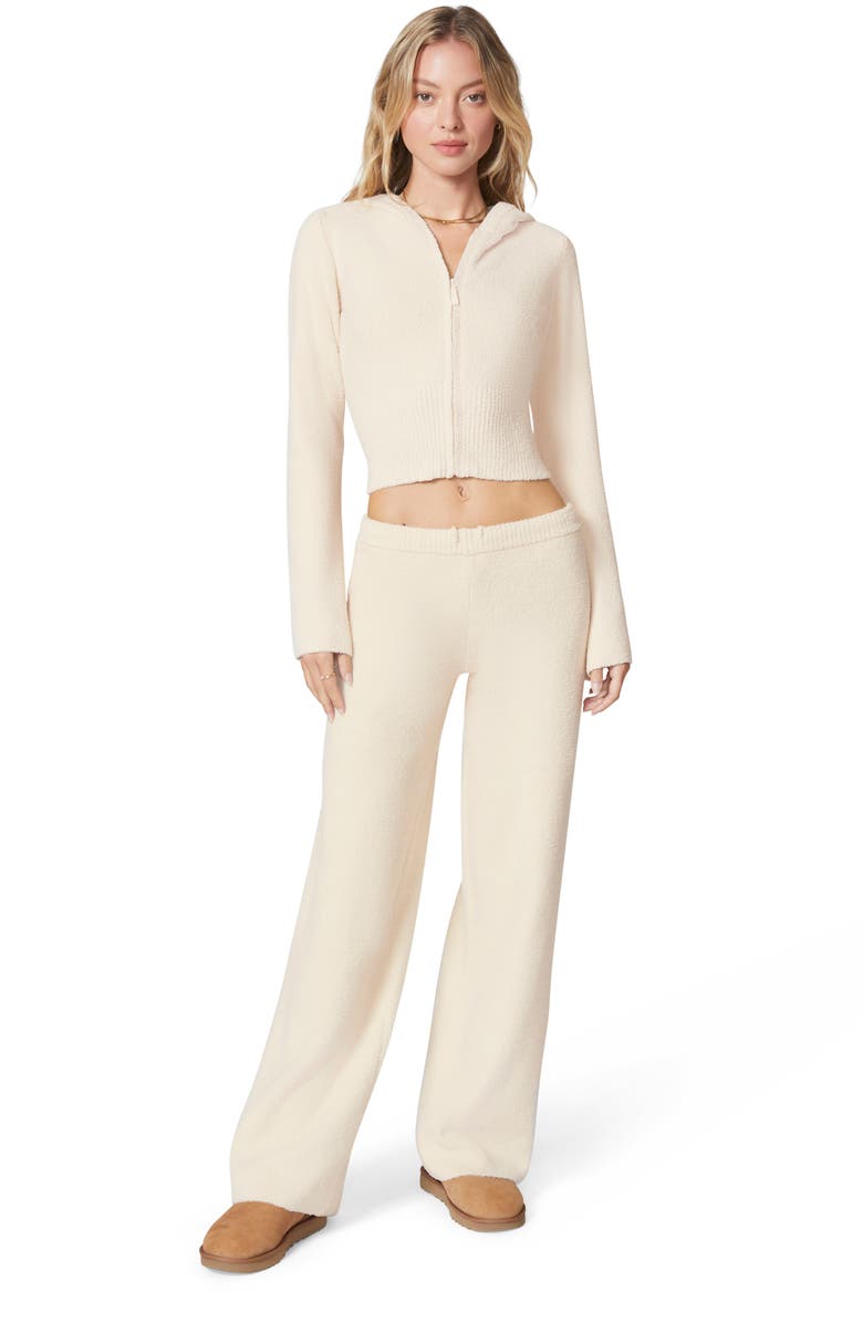 Florence by Mills Cozy Crop Zip Sweater Hoodie, Alternate, color, Whitecap Grey