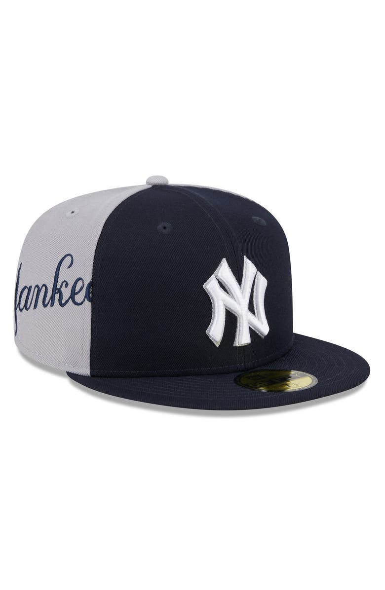 New Era Men's New Era Navy/Gray New York Yankees Gameday Sideswipe 59FIFTY Fitted Hat, Main, color, Navy