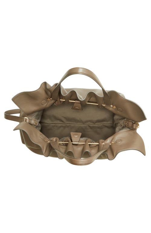 FERRAGAMO FERRAGAMO LARGE GANCIO PIERCING SOFT LEATHER SHOULDER BAG 