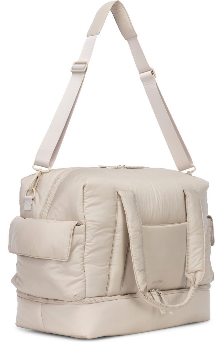 CALPAK Weekender Recycled Nylon Diaper Duffel Bag, Alternate, color, Oatmeal