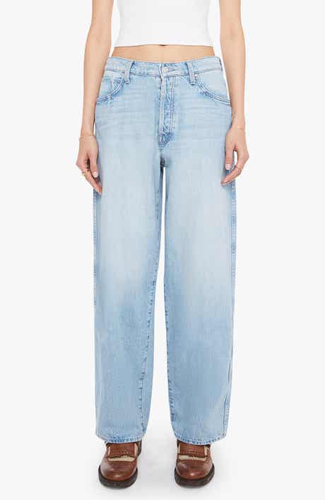 MOTHER The Delinquent Button Nerdy Wide Leg Jeans