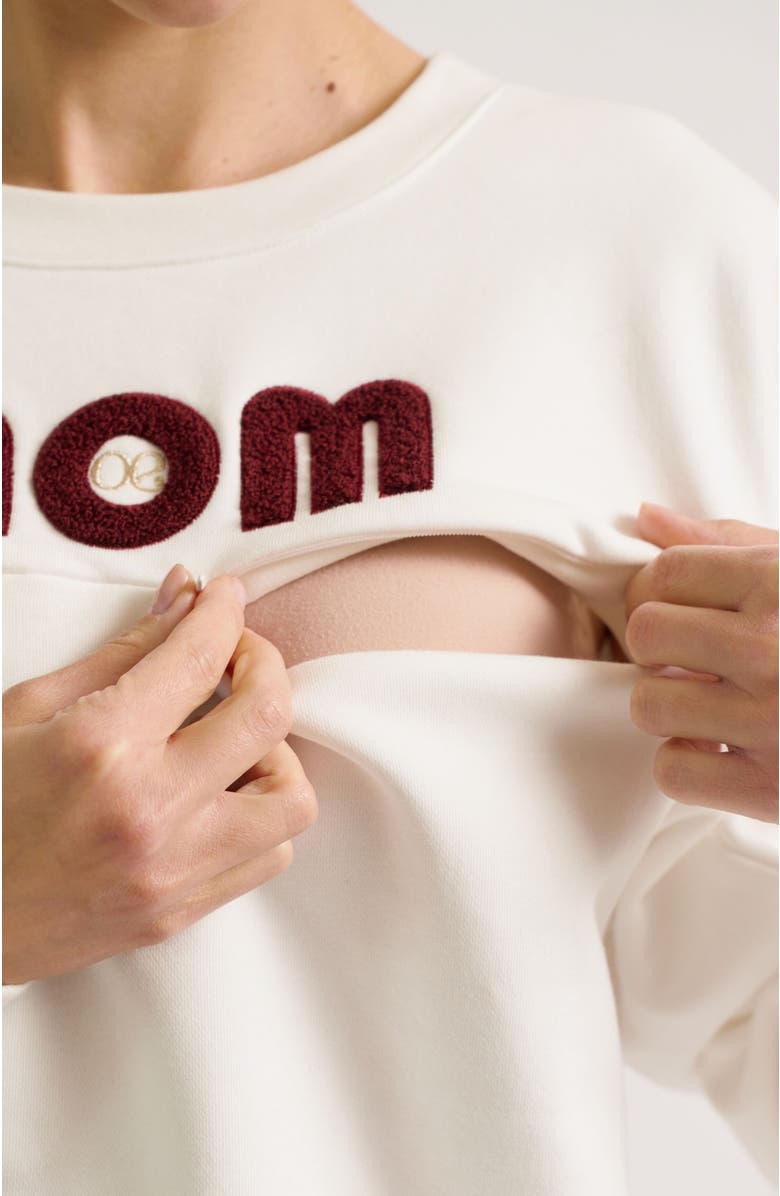 Cache Coeur Mom Maternity & Nursing Sweatshirt, Alternate, color, Ivory
