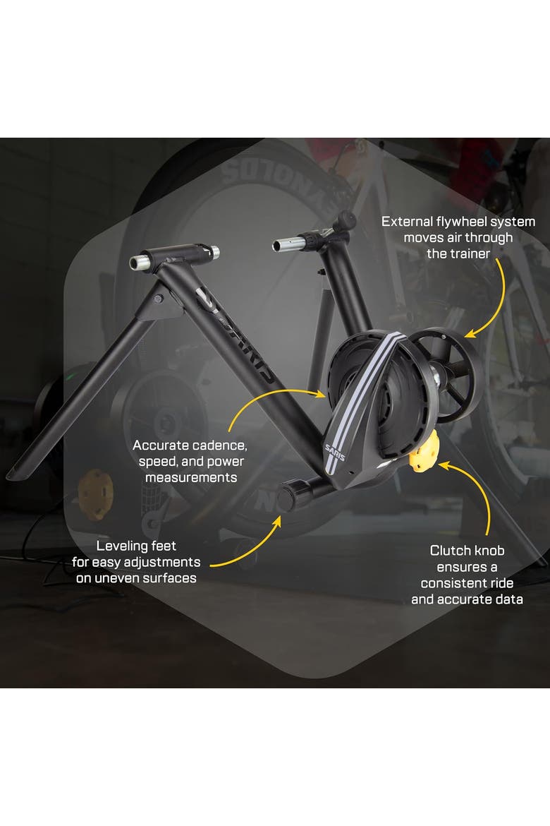 Smart Indoor Cycling Trainer with Electromagnetic Resistance, Alternate, color, Black
