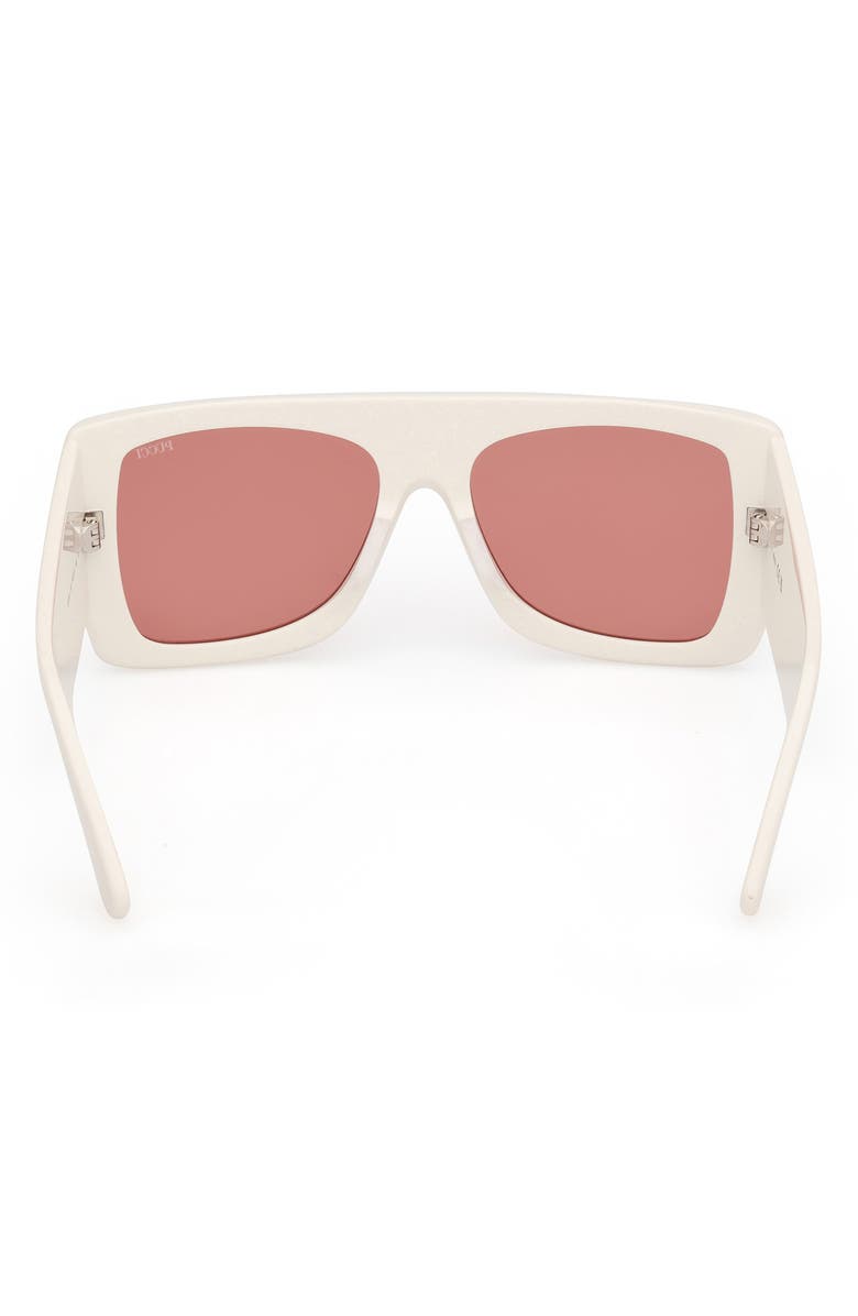 Emilio Pucci 56mm Square Sunglasses, Alternate, color, White / Bordeaux