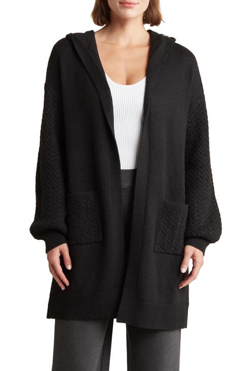 Helen Cable Knit Pocket Hooded Long Cardigan