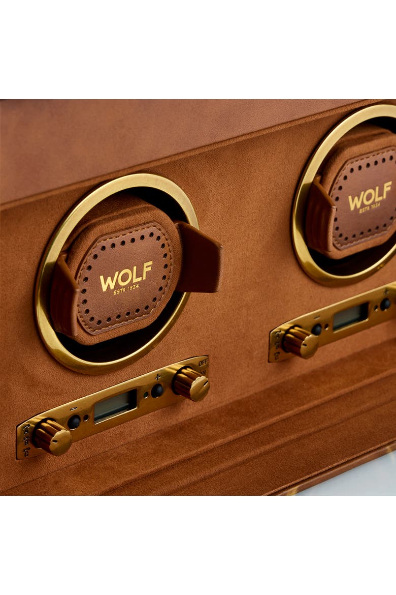Brogue Double Winder With Storage, Alternate, color, Burnished Brown