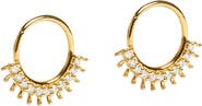 ZARUX Radiant Sunburst Diamond Hoop Earrings