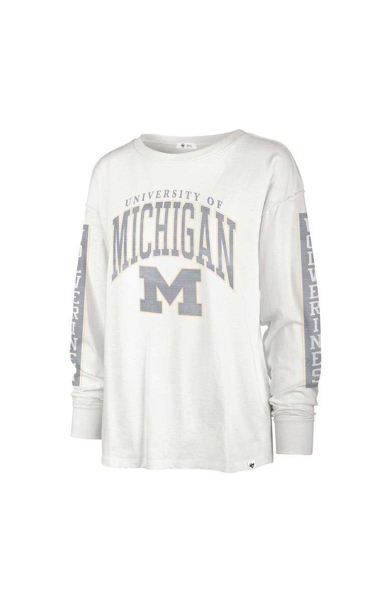 '47 Women's '47 White Michigan Wolverines Statement SOA 3-Hit Long Sleeve T-Shirt, Alternate, color, White