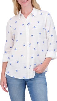 Lucky Brand Heart Print Button-Up Shirt