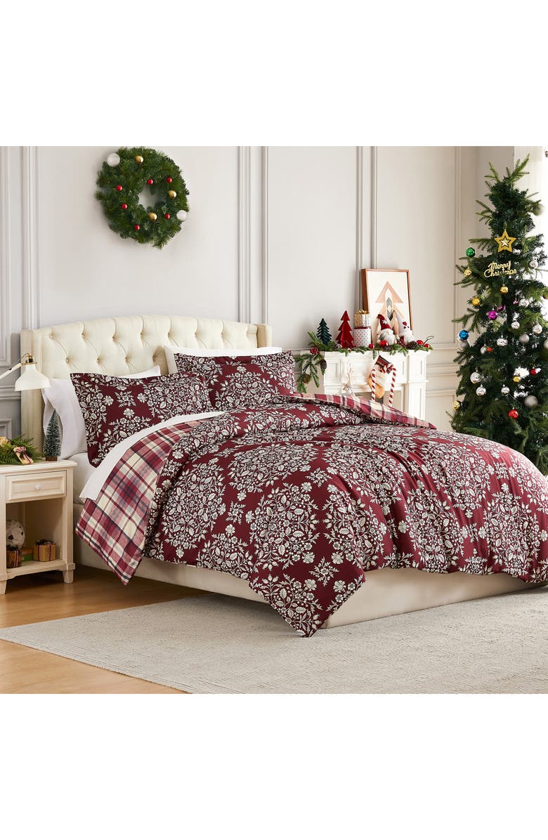 SOUTHSHORE FINE LINENS Christmas Carol Oversize Holiday Duvet Set, Alternate, color, Christmas Carol