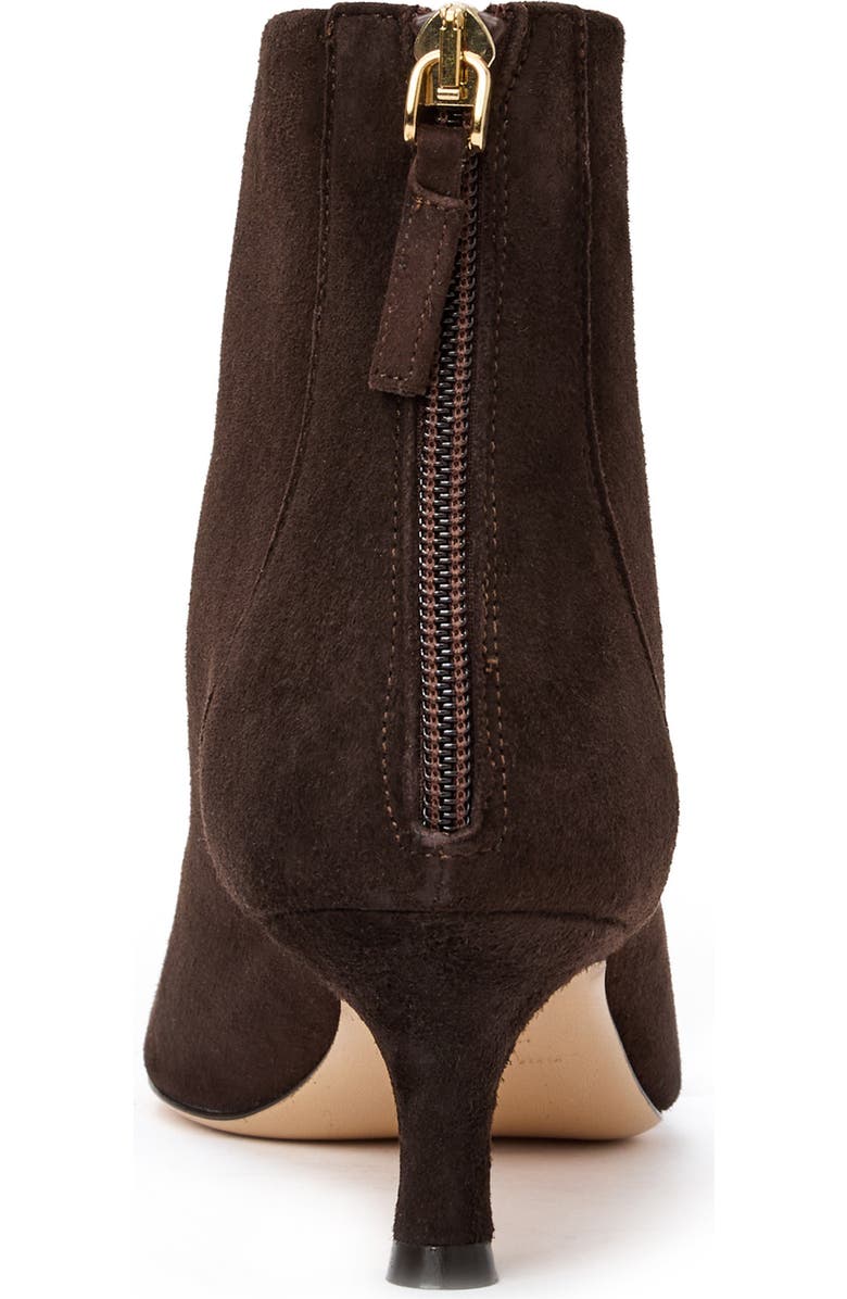 Bruno Magli Francesca Pointed Toe Kitten Heel Bootie, Alternate, color, Dark Brown Suede