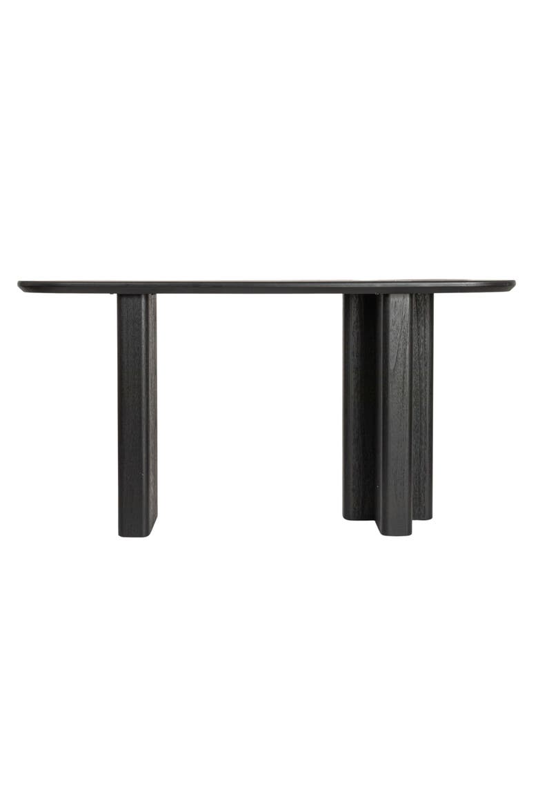 Asymmetrical Firwood and Sycamore Wood Console Table, Black, Alternate, color, Black