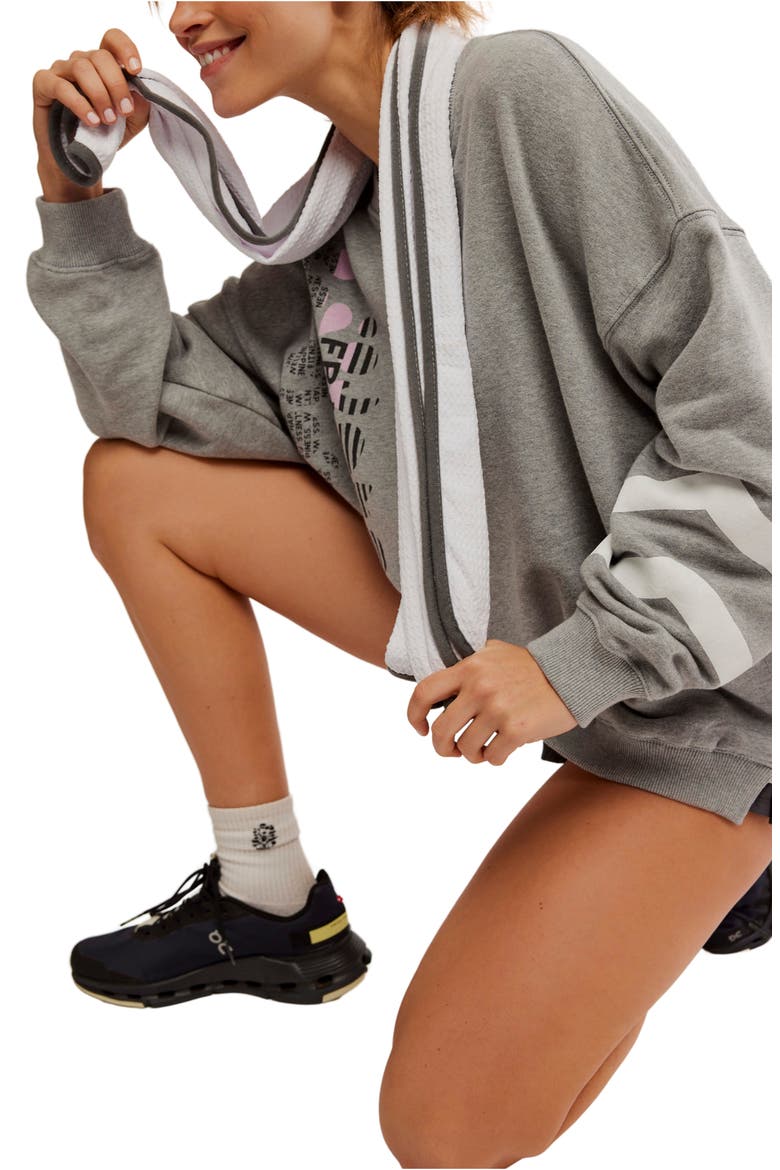 FP Movement All Star Oversize Graphic Sweatshirt, Alternate, color, HEATHER GREY/WHITE