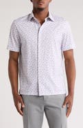 Bugatchi Milo OoohCotton® Floral Short Sleeve Button-Up Shirt