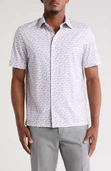 Bugatchi Milo OoohCotton® Floral Short Sleeve Button-Up Shirt