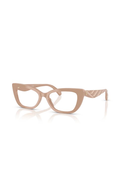 Tory Burch 52mm Cat Eye Optical Glasses In Brown