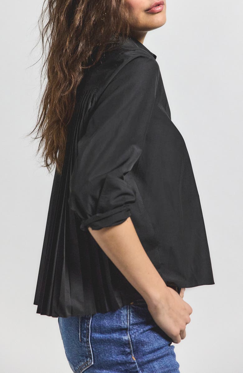 Derek Lam 10 Crosby Aria Pleated Back Crop Shirt, Alternate, color,