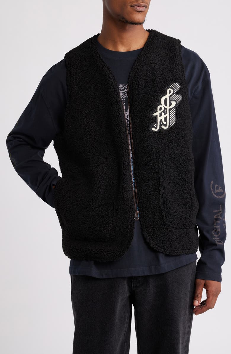 HONOR THE GIFT Teddy Notes Embroidered High Pile Fleece Vest, Main, color,