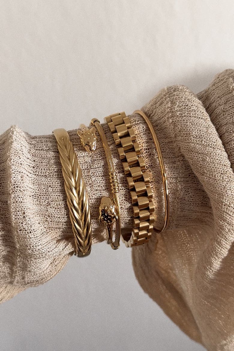 Panthera Bracelet, Alternate, color, Gold