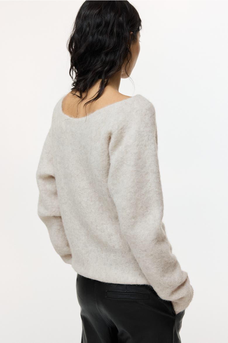 Alpaca-blend One-shoulder Jumper, Alternate, color, Light beige