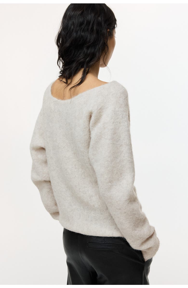 H&M Alpaca-blend One-shoulder Jumper, Alternate, color, Light Beige