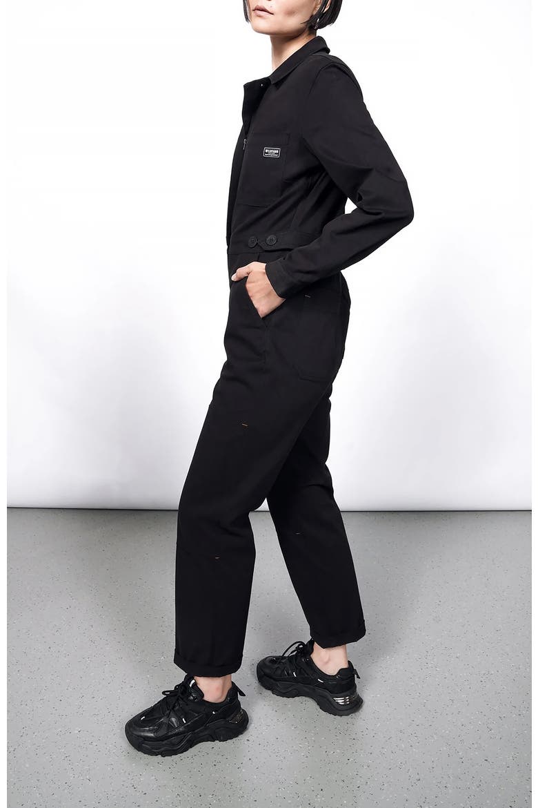 The Essential Long Sleeve High Waisted Coverall, Alternate, color, BLACK