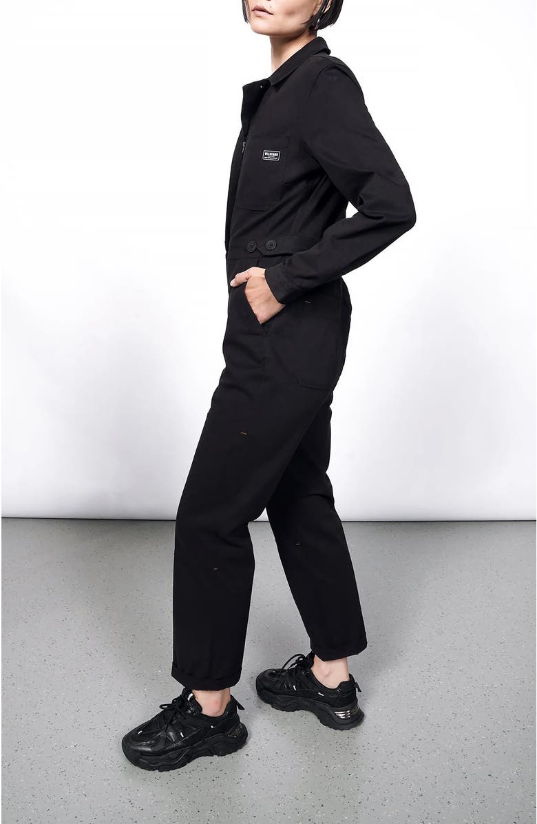 WILDFANG The Essential Long Sleeve High Waisted Coverall, Alternate, color, Black